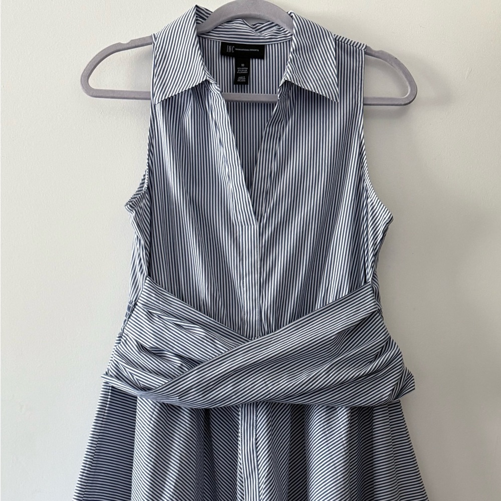 INC International Concepts Asymmetrical Striped Dress